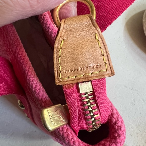 Louis Vuitton Antigua Fushia Pink/Red PM Tote Bag w/ Mini Luggage Tag - Picture 4 of 7